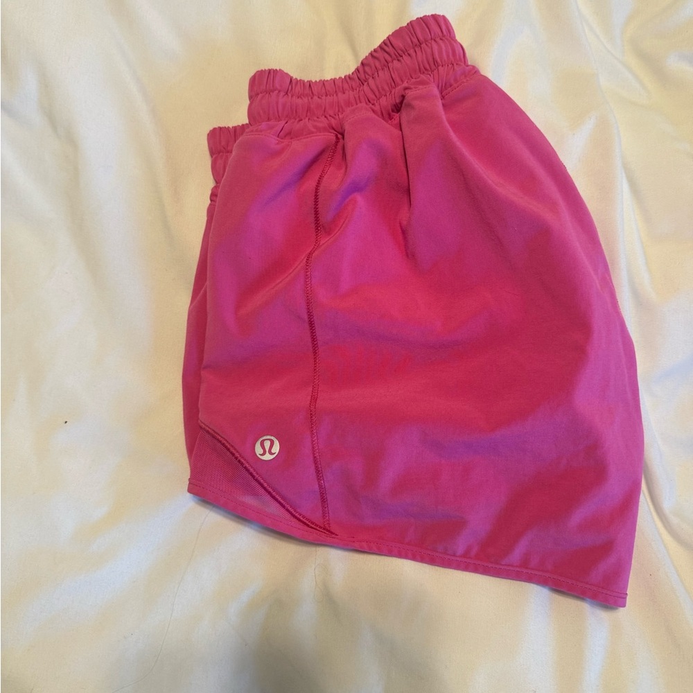 Pink lululemon hotty hot shorts